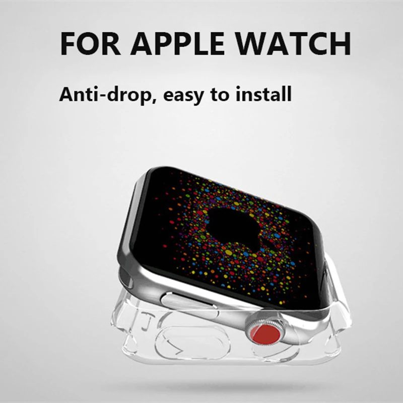 200 шт модный прозрачный Ультратонкий Мягкий ТПУ чехол для Apple Watch Series 4 3 2 1 40 мм 44 мм 38 мм 42 мм противоударный прозрачный чехол