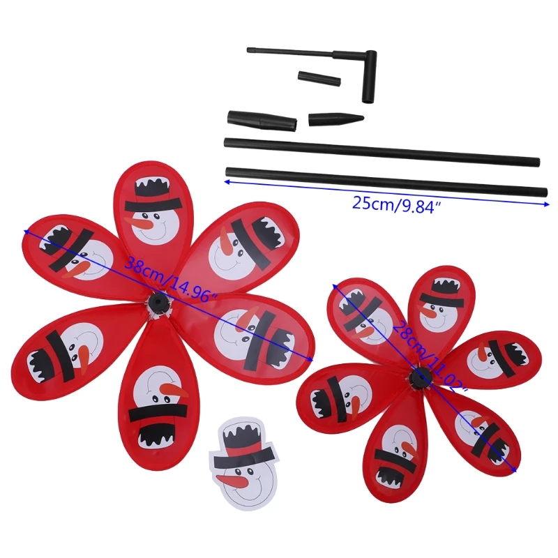 Двойной слой Санта Клаус ветряная мельница ветер Spinner Whirligig домашний двор вечерние украшения Y4UD