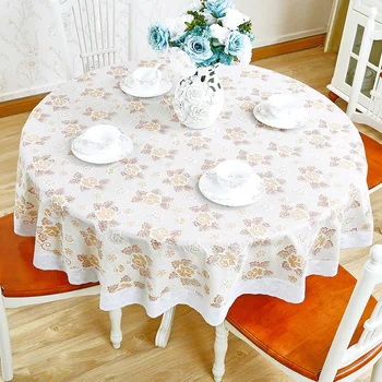 

1.8 Meters Round PVC Table Cloth Waterproof Disposable Tablecloth Imitation Cloth Hotel Round Table Mat Dining Table Cover 4
