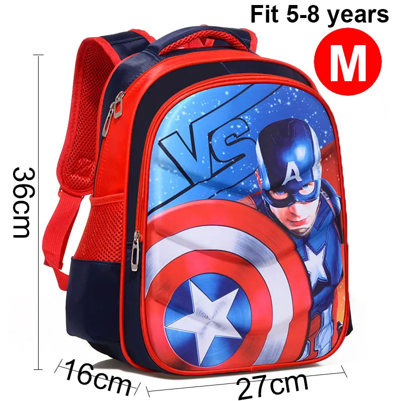 Комикс Железный человек паук Капитан Америка мальчик девочка дети детский сад школьная сумка Подростковая Дети Студенческие рюкзаки - Цвет: Red M Captain B