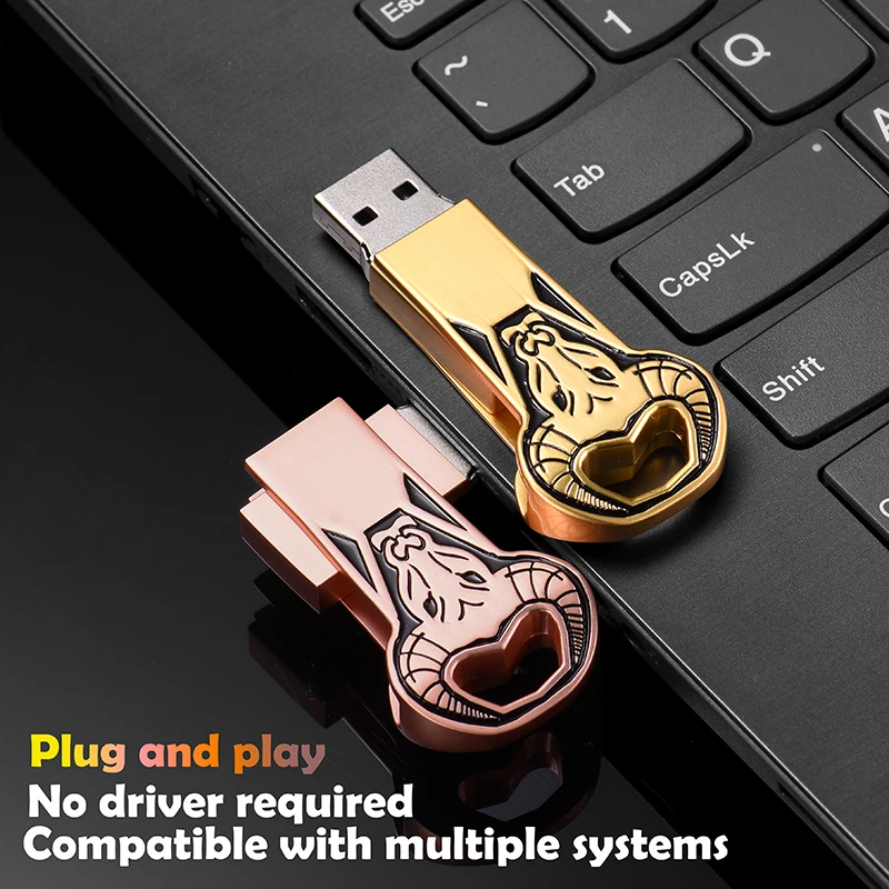 

Flash Disk USB 2.0 Flash Disk Mobile Large Capacity 128GB Portable Drive Metal Shockproof Memory Stick U Disk Birthday Gift