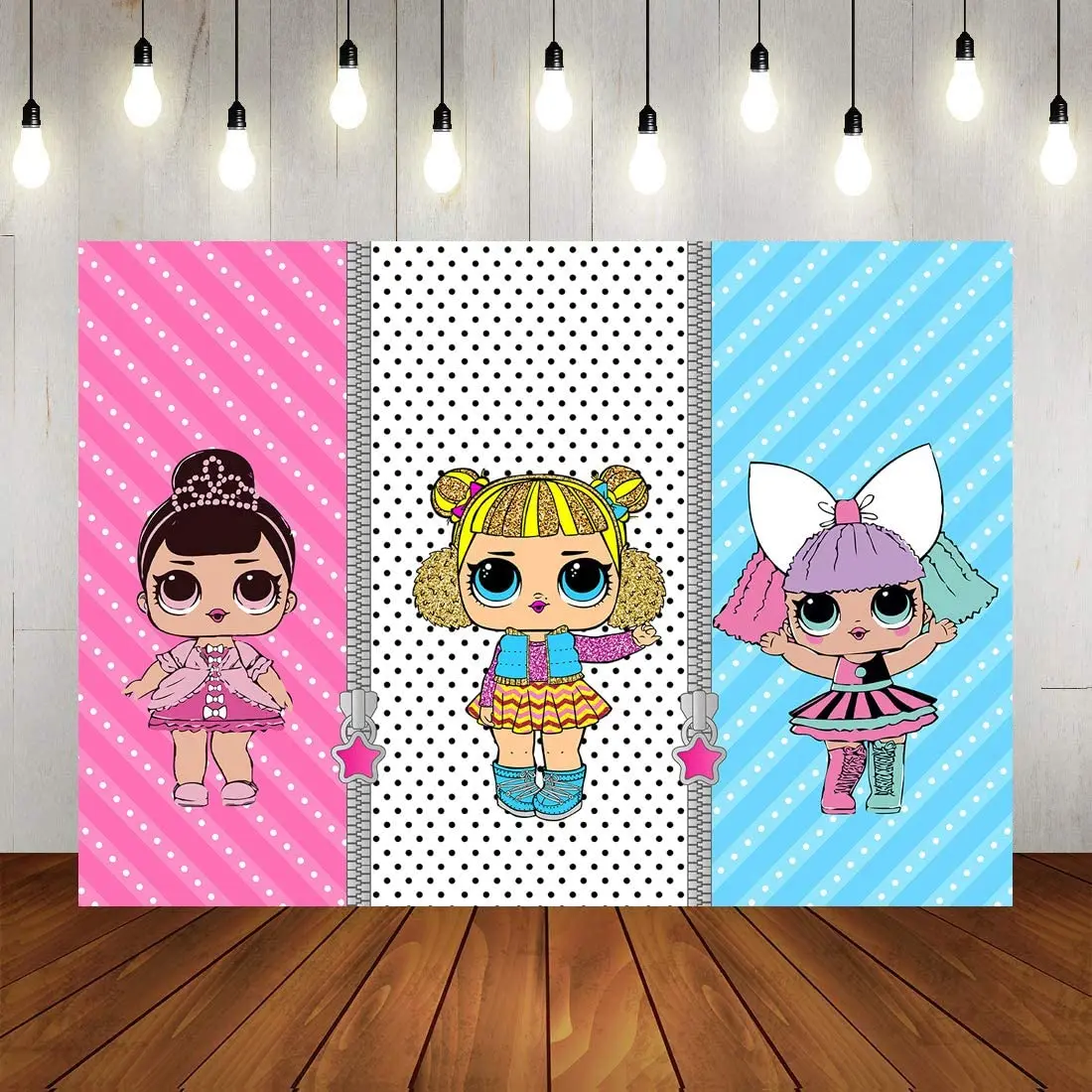 Hot Pink Stripes Photography Backdrop Bowknot Polka Dot Glitter Girl Baby Birthday Shower Party Banner Background | Электроника