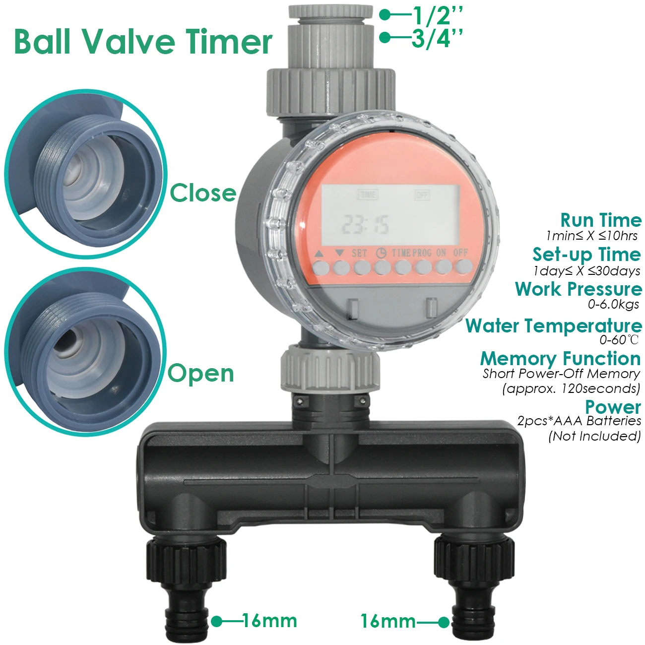 KESLA 5–50 m Kugelhahn-Timer, Gartenbewässerungssystem, Bewässerungstropf-Sets, 4/7 mm Schlauch, automatisches Spray für Pflanzen, verstellbare Düsen – Detail 2