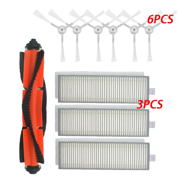 Roller Side Brush Hepa Filter Mop Cloth Bumper Stripe for Xiaomi Mi G1 Robot Vacuum-Mop Essential G1 Cleanner MJSTG1 / SKV4136GL Set 3