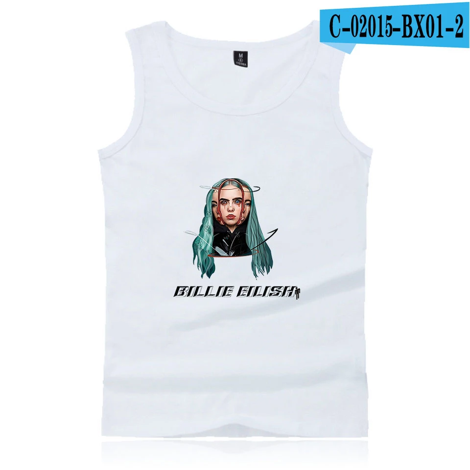 Горячая Распродажа billie eilish Танк Повседневный Топ урожай жилет уличная топы Мужские и женские летние - Цвет: C02015-2