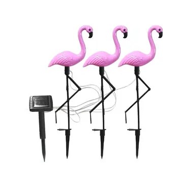 

3PCS Led Flamingo Waterproof Solar Lawn Light Outdoor Garden Decoration Light Garden Floor With Landscape Lights