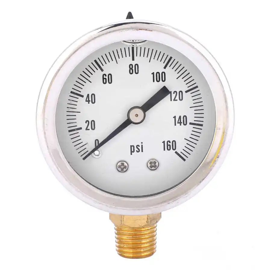 Professional Filter Water Pressure Gauge Shock-Resistant Stainless Steel with Oil 160psi NPT 1/4in Pipe Thread Reducing Valve |
