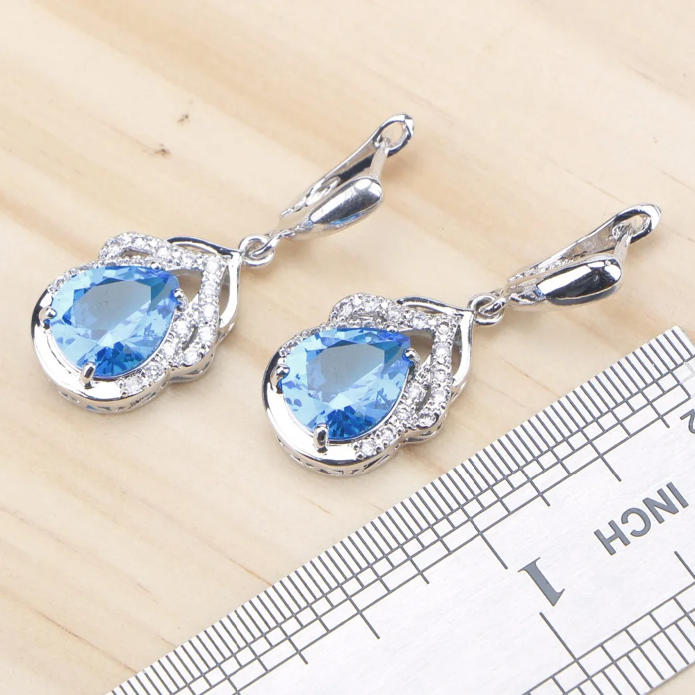 Женский комплект из колье и серёг серебра 925 пробы|wedding jewelry sets|earrings ring setbracelet necklace |