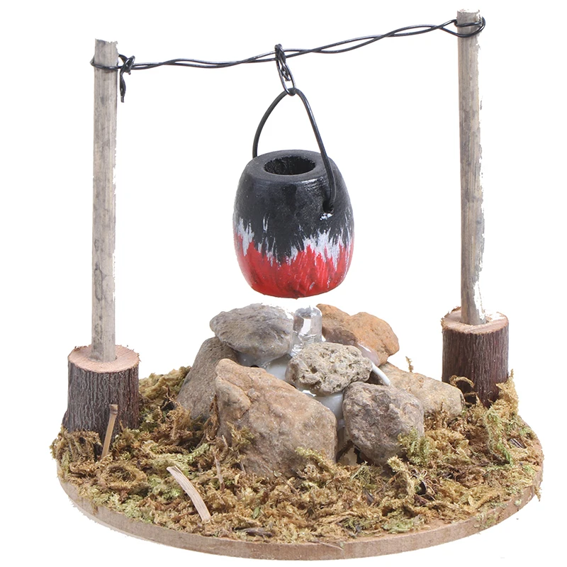 

DIY Dollhouse Miniature Outdoor Garden Scene Villa Garden Hanging Stove Doll House Accessories
