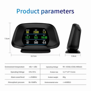 

Car Head Up Display Digital Odometer Navigator Computer HUD OBD2 + GPS Dual Mode Speedometer Projector Gauge For Auto Universal