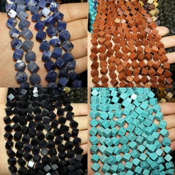 

Natural Stone Colorful Loose Beads 5x5mm Square Bead Making DIY Bracelet Necklace Earring Jewelry Accessories