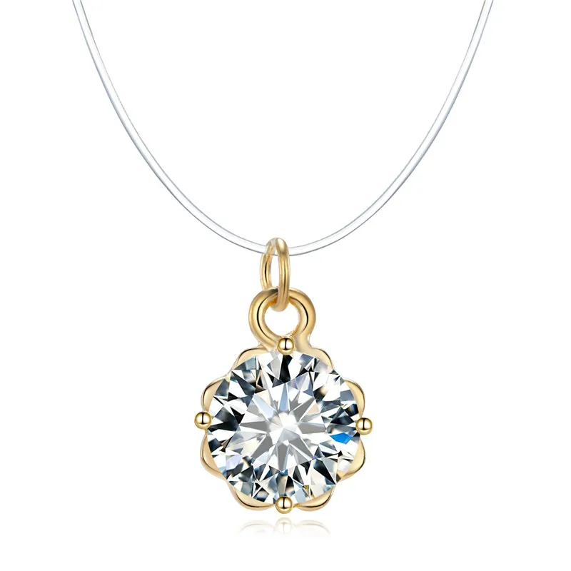 Dayoff-Geometric-Heart-Flower-Zircon-Necklaces-for-Women-Jewelry-Fishing-Invisible-Pendant-Necklace-Collar-Clavicel-Chain