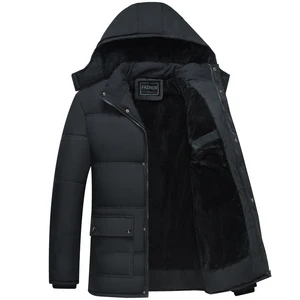 Abrigo grueso con capucha para hombre, Parka gruesa y cálida, chaqueta a prueba de viento, ropa de invierno