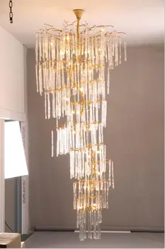 

Light luxury post-modern copper branch crystal chandelier French living room dining room lamp American minimalist designer villa