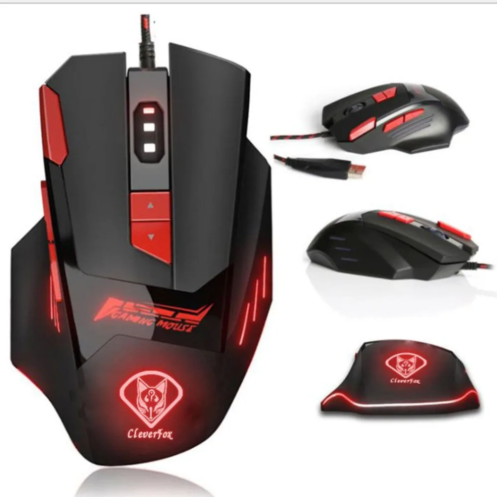 8D USB Wired 7-speed Game Mouse Ergonomic Design Mute Colorful Light Gaming Mouse