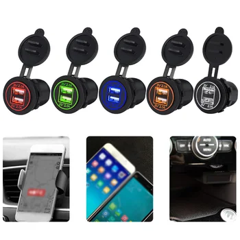 

Universal Cigarette Lighter 5V 2.1A/2.1A Car Charger USB Vehicle Waterproof Dual USB Charger 2 Ports Power Socket