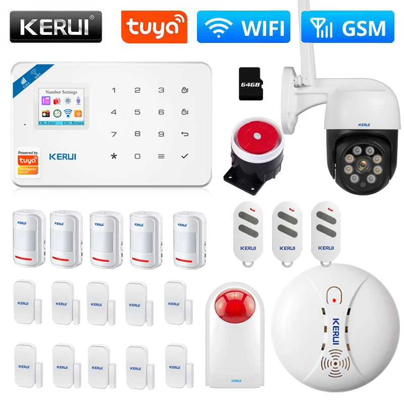 KERUI W181 сигнализация WIFI GSM Tuya умный дом поддержка Alexa Google домашняя охранная датчик