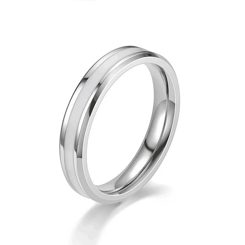Ramos Stainless steel polished black/white drop rings fashion men and women wedding engagement rings wedding rings finger rings jewelry rings ring jewelry couple rings