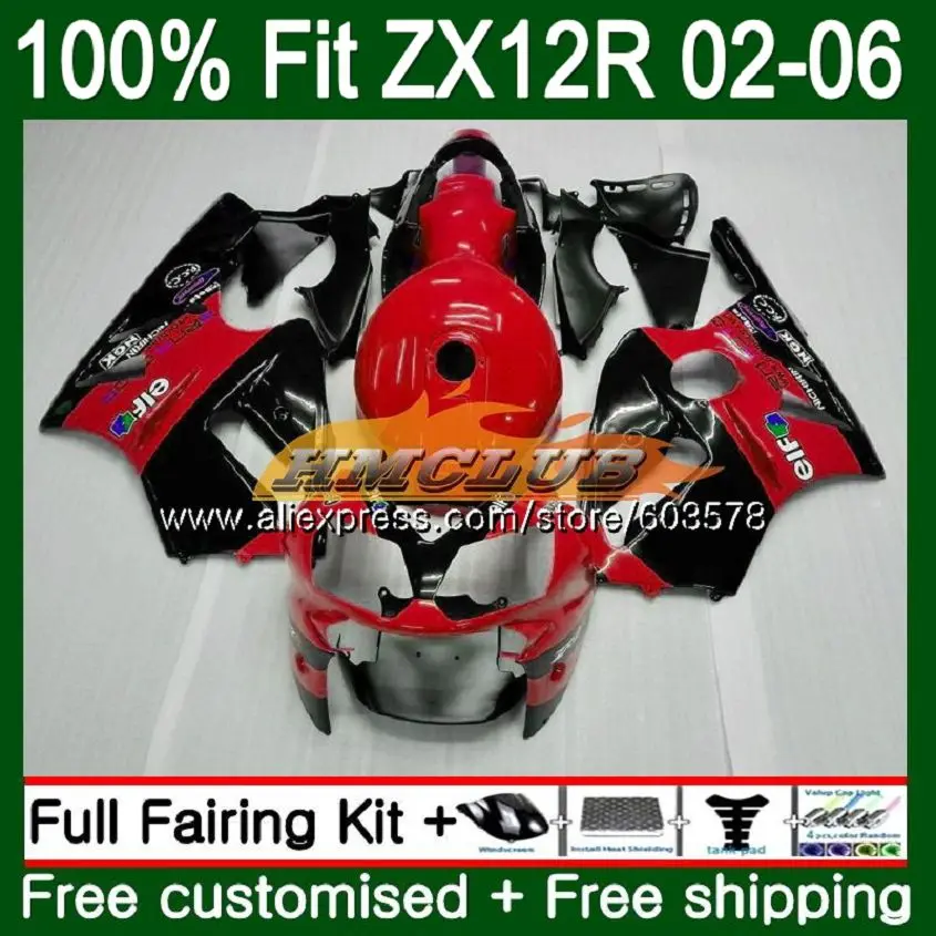 Инъекции для KAWASAKI ZX1200 ZX 12R ZX12R 02 03 04 05 06 red 114CL. 54 1200CC ZX-12R 2002 2003 2004 2005 2006 обтекатели