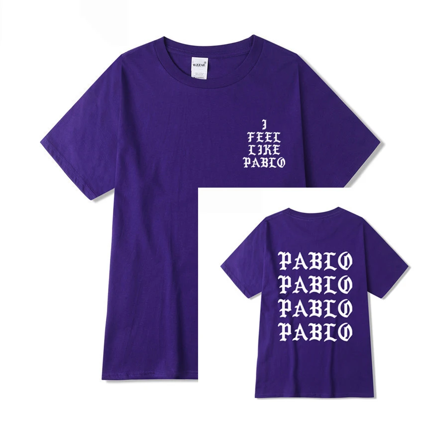 

Kanye West Pablo T Shirt Men I Feel Like Paul Print Short Sleeves Anti Season 3 T-Shirt Hip Hop Social Club Rapper Tee Tops