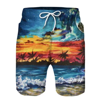 

Summer Mens Plus Size Shorts Pants Casual 3D Printed Pocket Beach Work Casual Men Short Trouser Shorts Pants #12.7