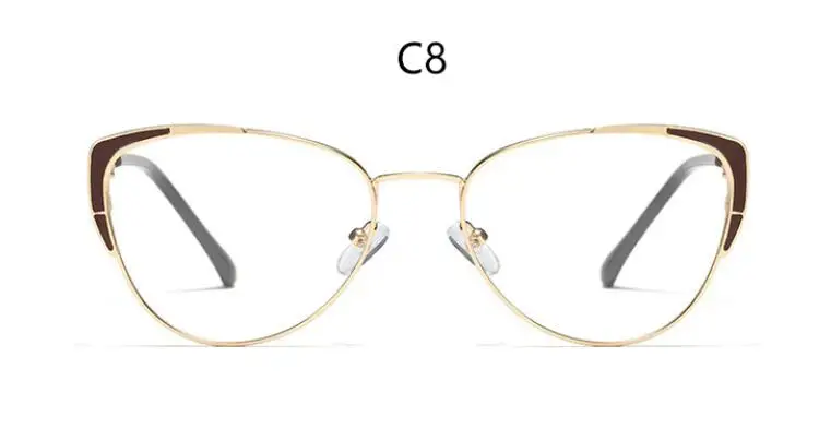 C8 brown clear Новые прозрачные очки бутик Оправа очков женские очки без диоптрий прозрачные линзы кошачий глаз компьютерные очки Винтаж - Цвет оправы: C8 brown clear