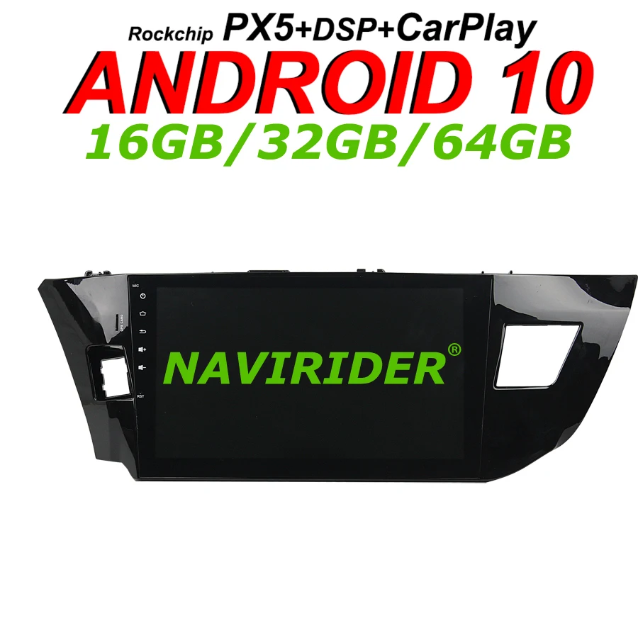 Navirider GPS навигация для Toyota corolla XI E160 E170 full touch Car android 10 8core 64 Гб rom радио bluetooth плеер