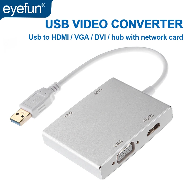 Eyefun usb-хаб hdmi видео конвертер 3 0 adactatore Аудио Видео к HDMI VGA DVI RJ45 адаптер usb для