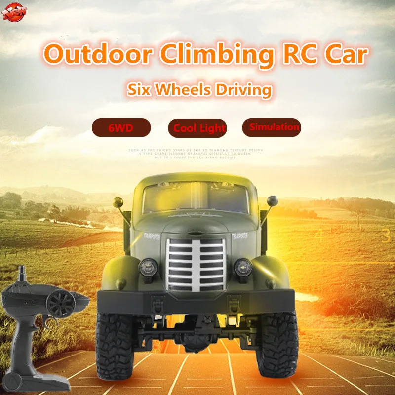 Best Price Outside Sports Six-Wheel Remote Control RC Truck 2.4G 1:16 6WD Drive Off-Road Military Truck Climbing Vehicle Electric RC toys