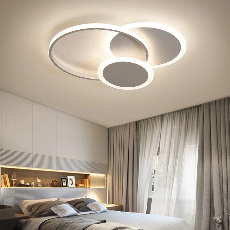 Modern Led Ceiling Lights For Bedroom Living Room Kitchen Study White/black Round Square Remote Control Lamp Fixtures | Освещение