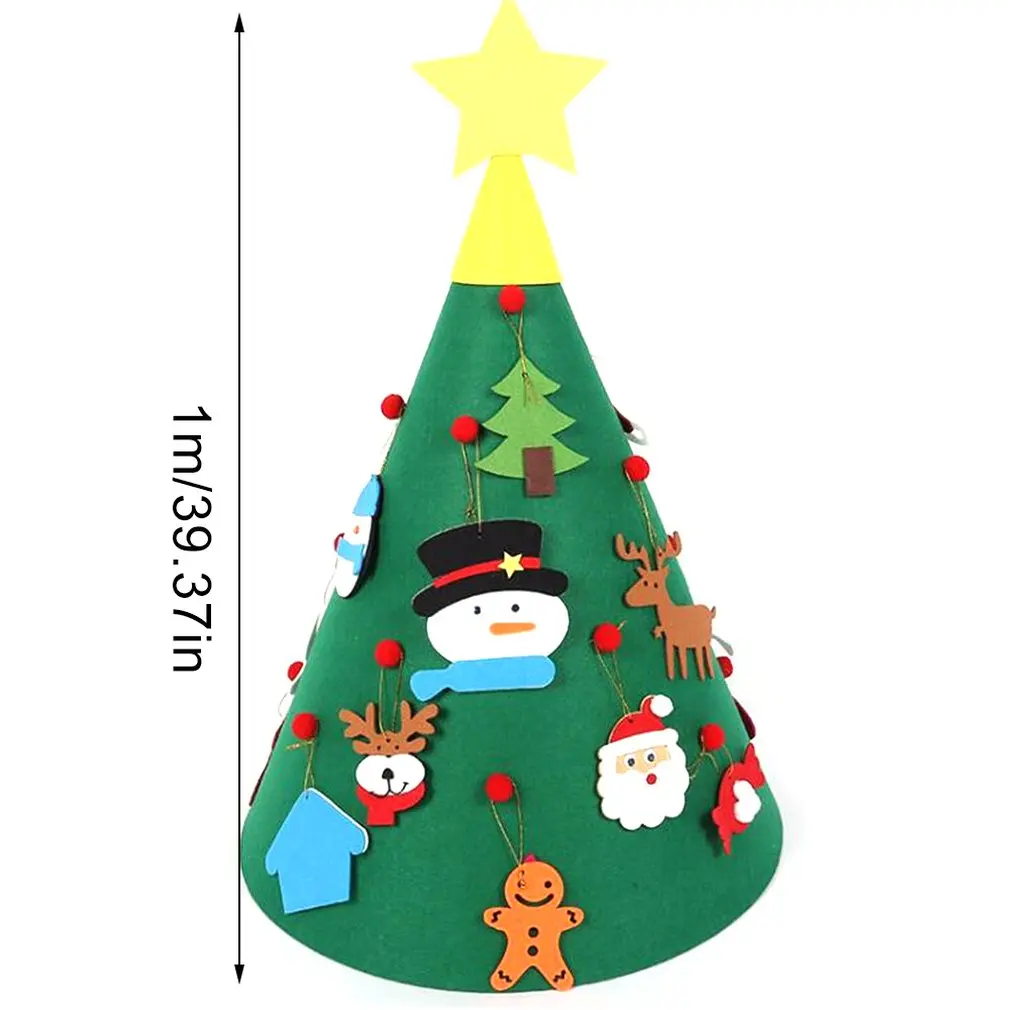 Felt Diy Christmas Tree Decoration Child Wall Hanging Decoration Christmas Gift New Year Home Door Decoration