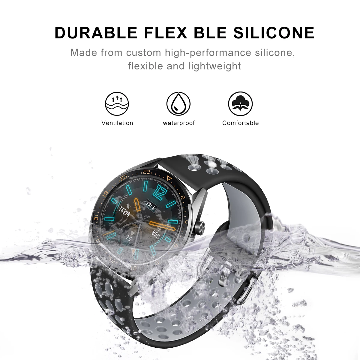 Strap For Xiaomi Mi Watch Color Band 22mm Waterproof Soft Silicone Breathable Watchbands Replacement Watch Strap Bracelet