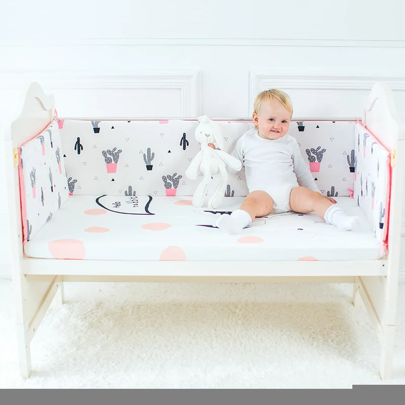 Newborn Crib Bumper Cotton Anti Collision Baby Bumper Safety Cot