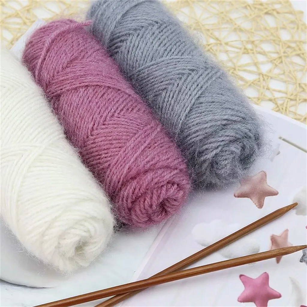 Hilo poliéster de seda brillante tejido a mano Diy bufanda abrigo línea algodón cálido hilos para tejer a ganchillo crochet|Hilados| - AliExpress