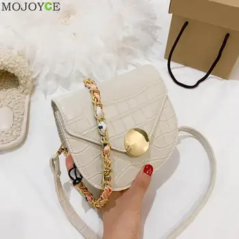 

Fashion Saddle Crossbody Bag Women Alligator PU Leather Mini Chain Shoulder Messenger Purse Pouch Female Daily Travel Handbags