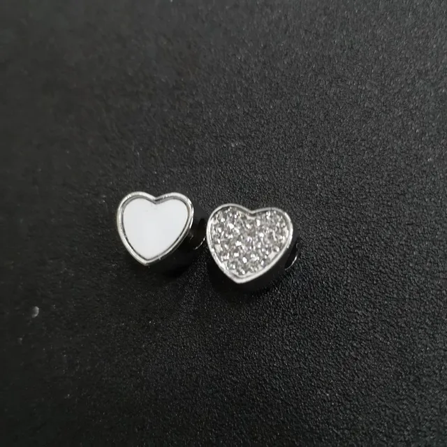 Sublimation Blank Heart Photo Bead Metal Products Slider Party European Charms Hot Transfer Printing Material Valentine's Day Gifts