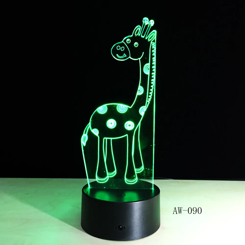 Модель жирафа 3d светодиодный светильник Настольный светодиодный USB лампа лампада вечерние Рождественский подарок стол для детей Сенсорное освещение вечерние Декор свет AW-090