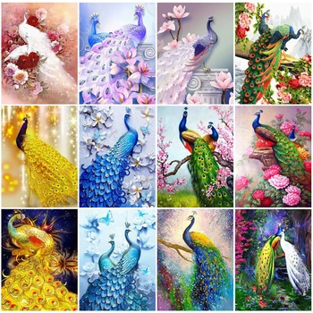 

EverShine Diamond Painting Animal 5D DIY Diamond Embroidery Peacock Picture Of Rhinestones Beaded Rhinestones Art Home Decor