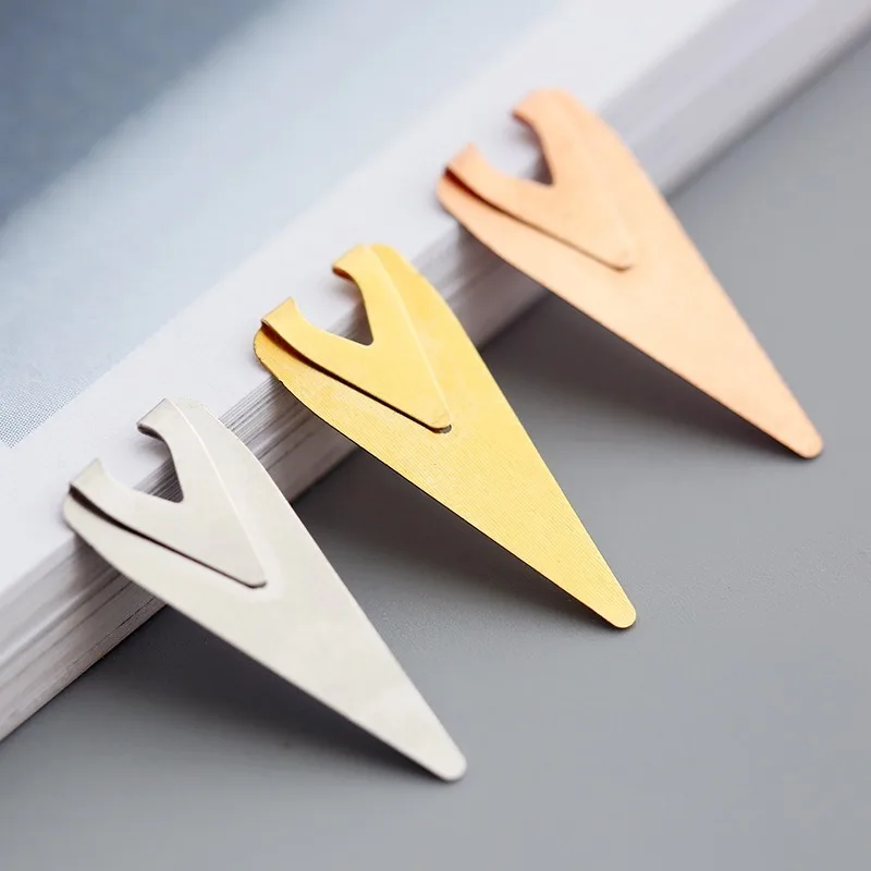 Metal Bookmark Bookmarks Stationery Supplies Retro Simple Mini Metal Bookmark Creative Stationery Indicator Marker of Page Gold Silver Orange Teacher Gift School Supply 6pcs