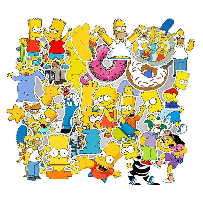 50 шт. забавные аниме Мультяшные наклейки Симпсоны на ноутбук наклейка