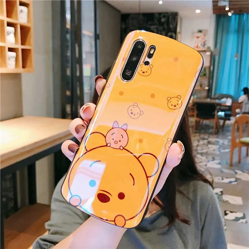 Голубой легкий чехол для huawei P30 P20 Mate20 Pro 20X мультфильм Медведь Мягкий ТПУ чехол для Honor 8X10 V20 Nova 3 3i 4 5Pro задняя крышка fundas