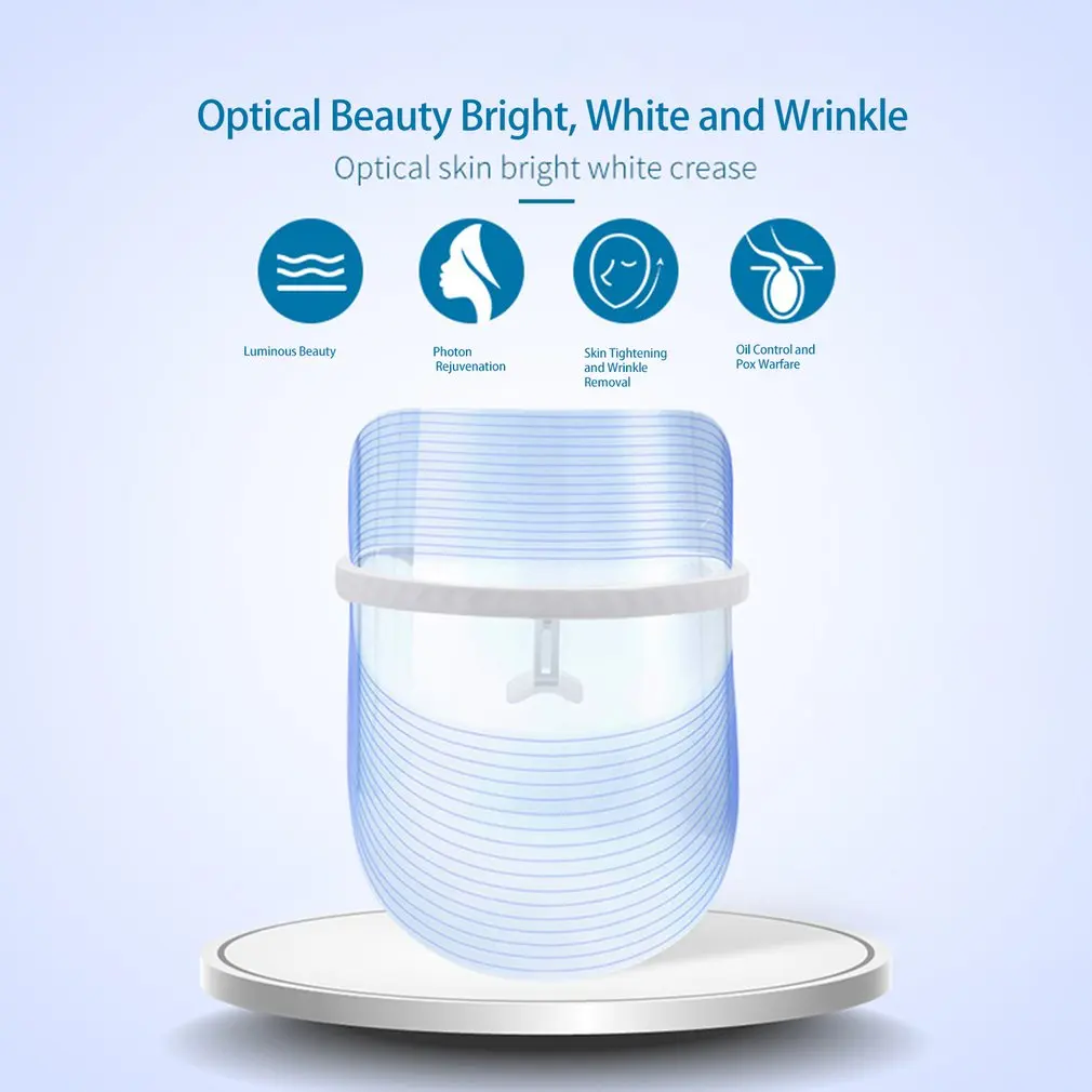 3 цветная светодиодная фототерапия маска против акне и морщин спа средство для