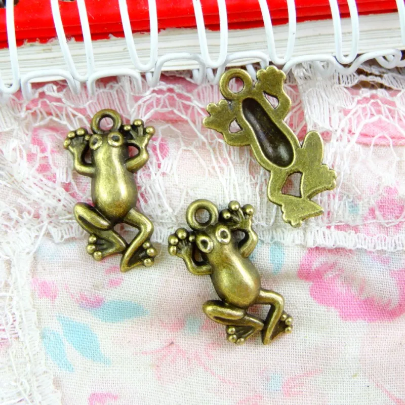 

50pcs Charms Frog 22.3x12.8mm Antique Making Pendant fit,Vintage Bronze color,DIY Handmade Jewelry