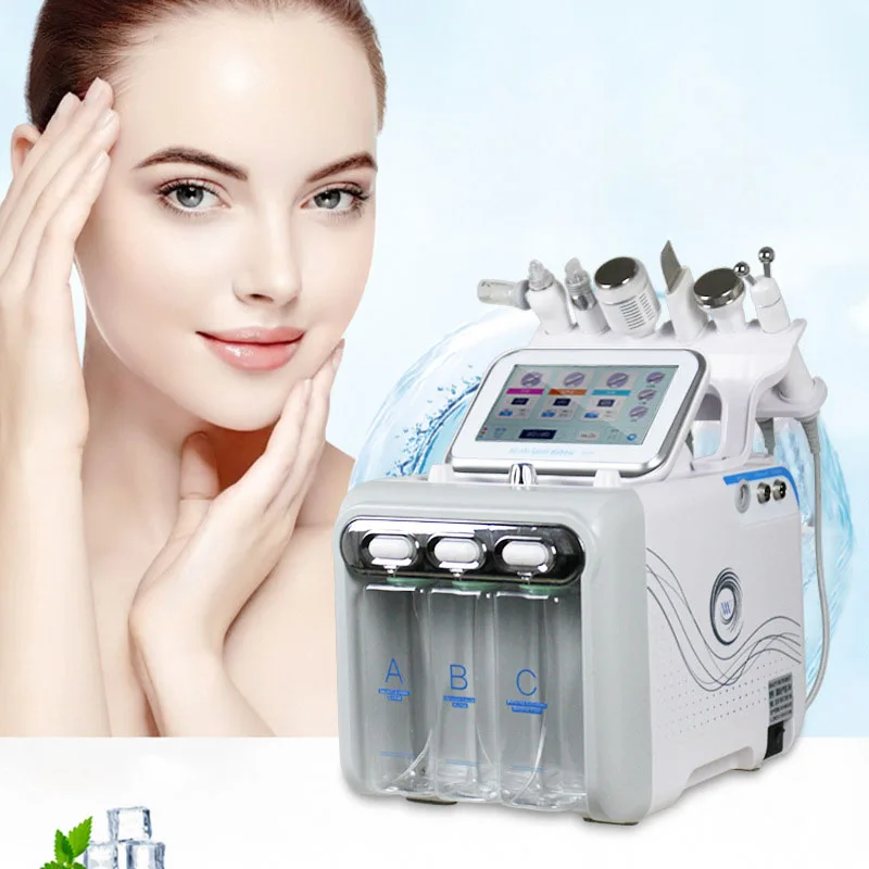 6 в 1 Aqua Hydra водная дермабразия для лица H2 O2 кислородный спрей RF биолифтинг спа
