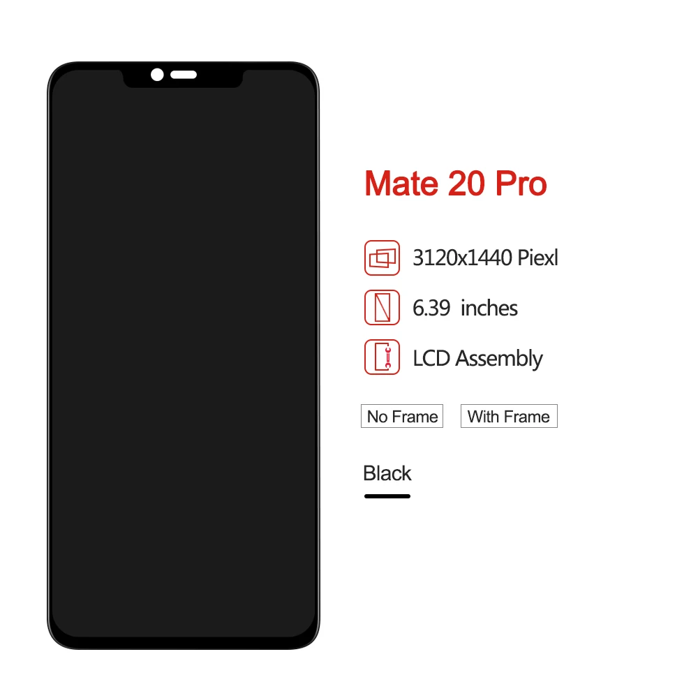 OLED ЖК-дисплей для 6,3" huawei mate 20 Pro ЖК-дисплей с рамкой+ сенсорная панель дигитайзер Замена+ отпечаток пальца