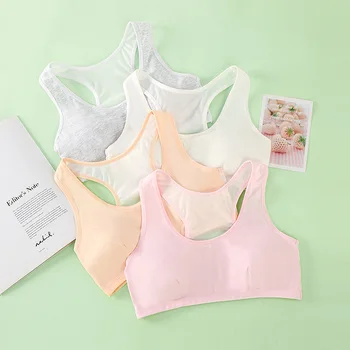 

9-14 Yrs Young Girls Underwear Training Bra Child Students Sports Bra Mesh Back Breathable