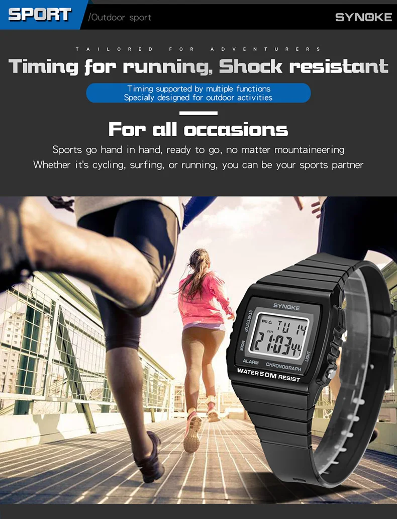 SYNOKE, мужские спортивные часы, водонепроницаемые, Relogio Masculino, цифровые часы, хронограф, шок, двойное время, наручные часы для подарка, мужские s