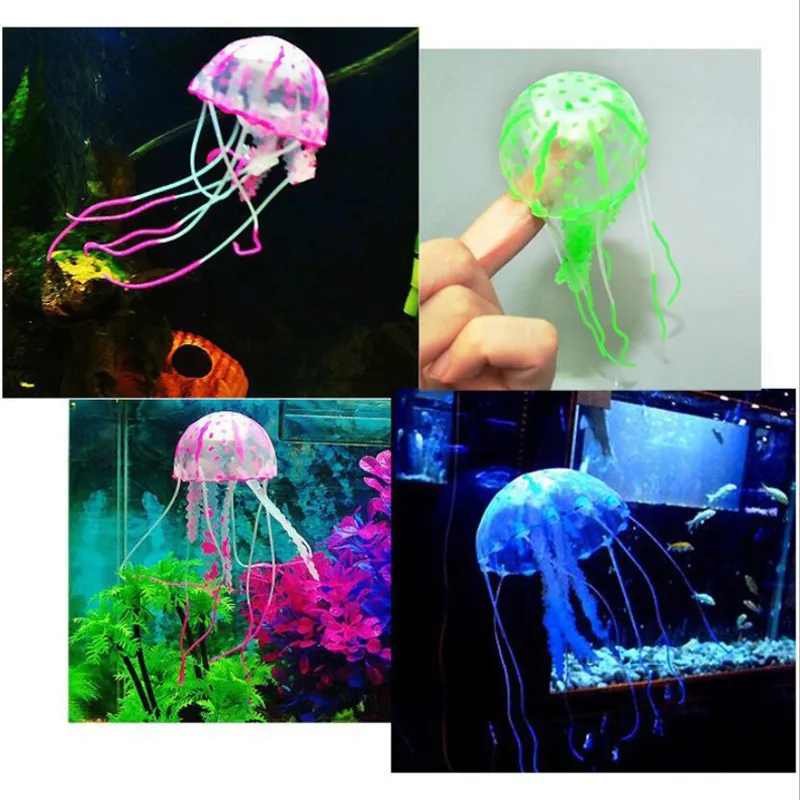 Colorful Artificial Glowing Effect Jellyfish Fish Tank Aquarium Decor Mini Submarine Ornament Aquatic Pet Supplies fish tank ornaments,fish tank decorations,aquarium ornaments,mini landscape ornaments