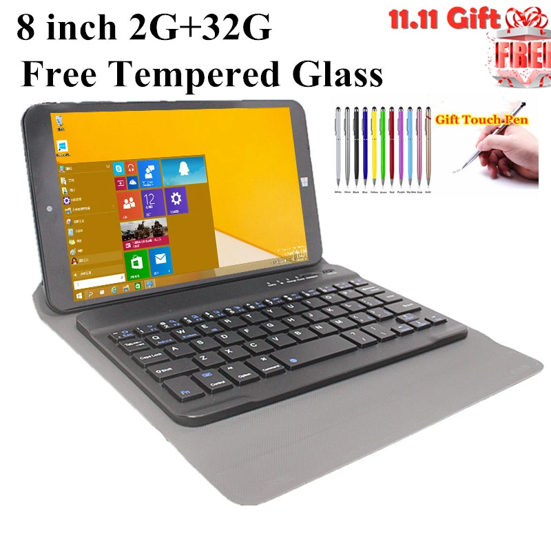 newest huawei tablet 8 INCH Tablet PC With Bluetooth Keyboard 2GB+32GB Windows 10 Home 1280 x 800 IPS WIFI Dual Camera Quad Core best buy tablets on sale