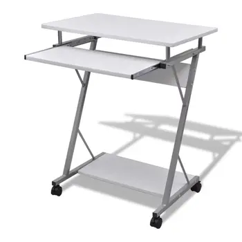 

vidaXL Compact Computer Desk with Pull-out Keyboard Tray White